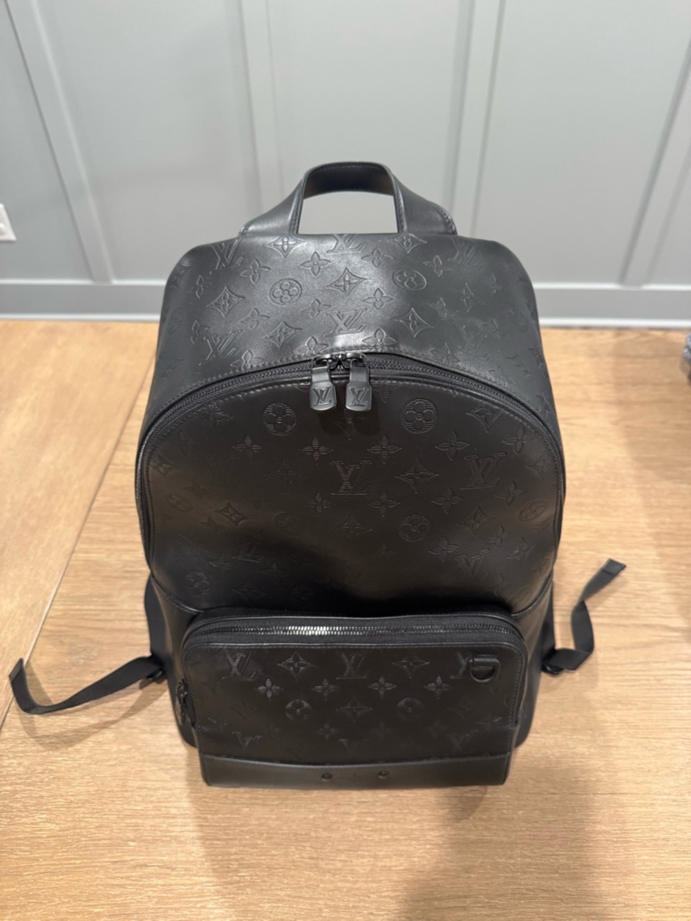 Louis Vuitton Black Embossed Monogram Backpack